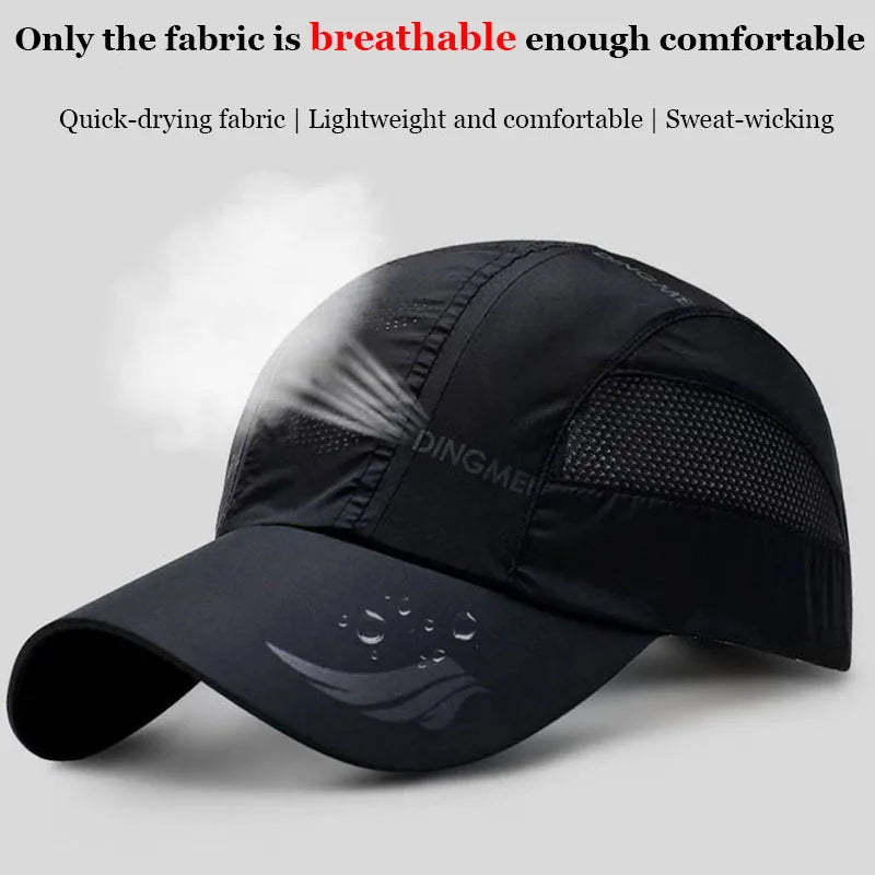 Quick-Dry Mesh Baseball Cap - Sports Running & Golf Hat - Breathable Snapback for Men & Women