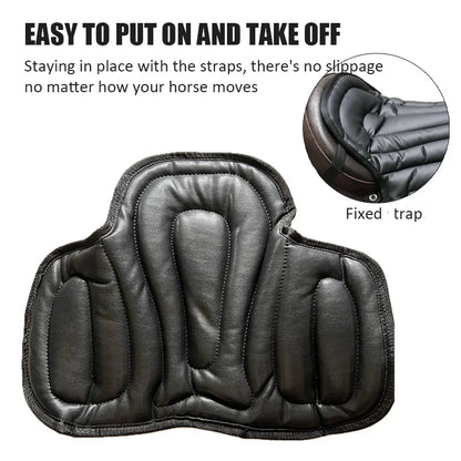 Western Equestrian Saddle Pad - Artificial Leather Shock-Absorbing Soft Seat Cushion for Horse Riding & Motorcycles