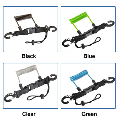 Anti-Loss Spiral Coil Safety Leash for Camera & Flashlight - Diving Snorkeling Surfing Kayaking Equipment