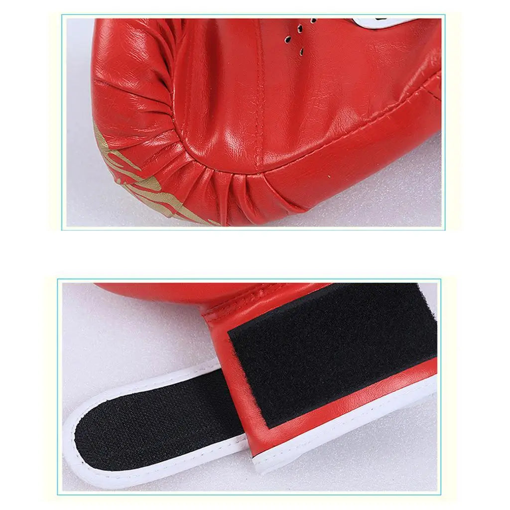 MMA Boxing Training Set - PU Leather Safety Gloves & Head Gear Protector for Adults & Kids - Kickboxing Equipment