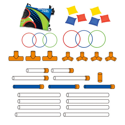 Portable Cornhole Throwing Ring Set – Easy-Assembly Ferrule Board for Kids and Adults, Fun Interactive Outdoor Yard Toss Game