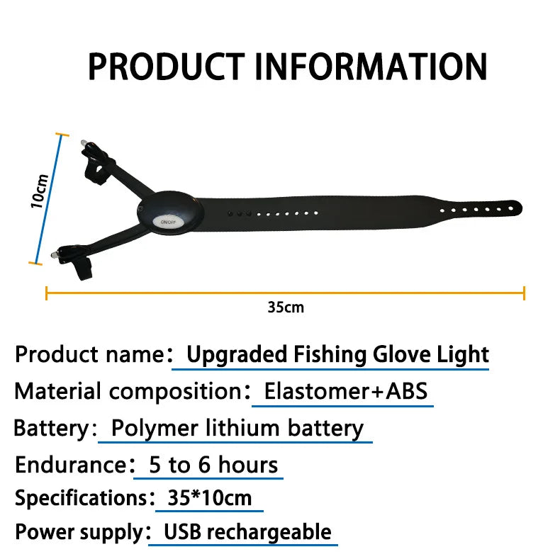 LED Fishing Gloves - Rechargeable Half-Finger Gloves with Built-In Flashlight for Night Fishing & Outdoor Activities