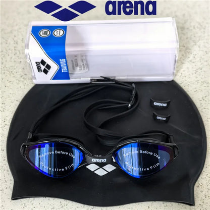 Professional Swimming Goggles with Silicone Cap - Waterproof Anti-Fog HD Vision