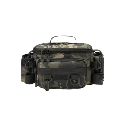 Portable Fishing Tackle Shoulder Bag - Multi-Purpose Storage with Rod Holder for Outdoor Sports & Fly Fishing