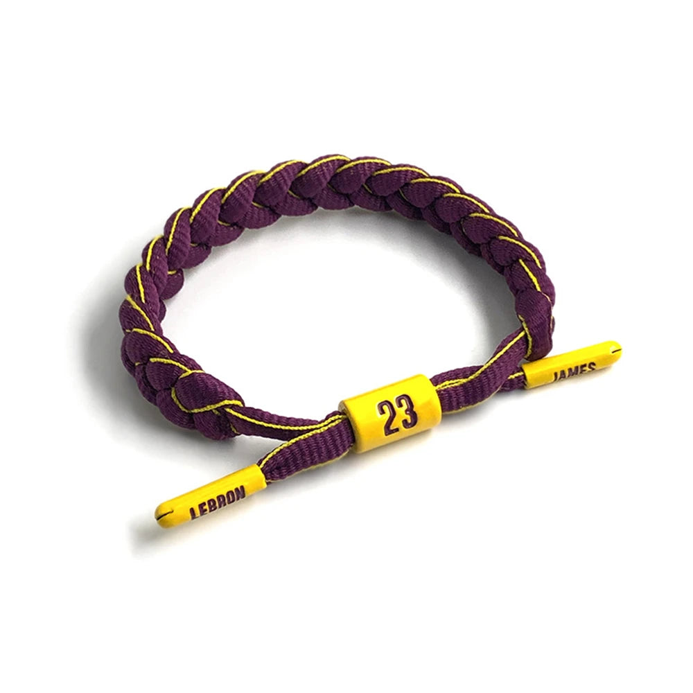Basketball Star Braided Bracelet Sport Wristband Basketball Rope Pull Type Bracelet Gift for Men Boy Friend Fans