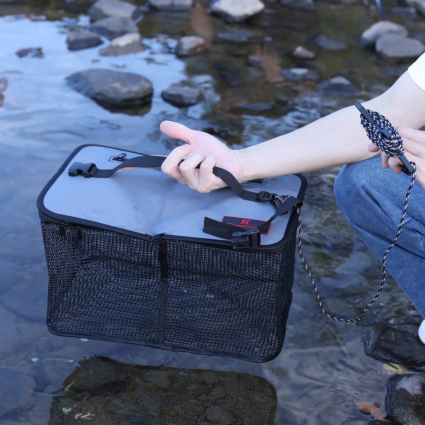 Foldable Fishing Cage Net - Collapsible Fish Trap for Carp, Shrimp, Crayfish & Lobster