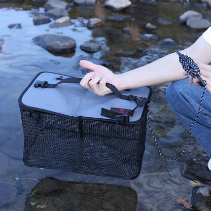 Foldable Fishing Cage Net - Collapsible Fish Trap for Carp, Shrimp, Crayfish & Lobster