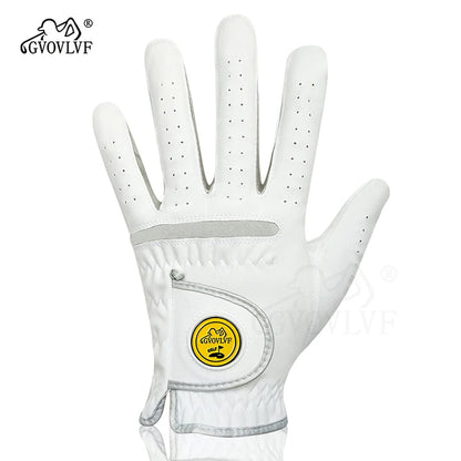 Men's Golf Glove - Soft Breathable Fabric with Magnetic Ball Marker, Comfortable Fit, Replaceable Marker for Golfers (1 Piece)