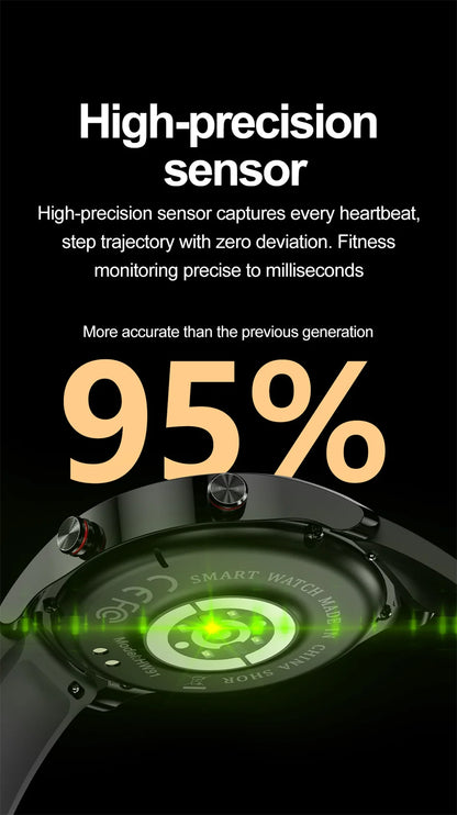 1.53" Full Touch Screen Smart Watch - Multi-Sport Mode with ECG+PPG, Waterproof & Bluetooth Call