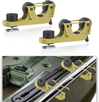 Kayak Paddle Holder Set - 2 Piece Track Mount Accessories for Standard Kayak Oars and Fishing Rails
