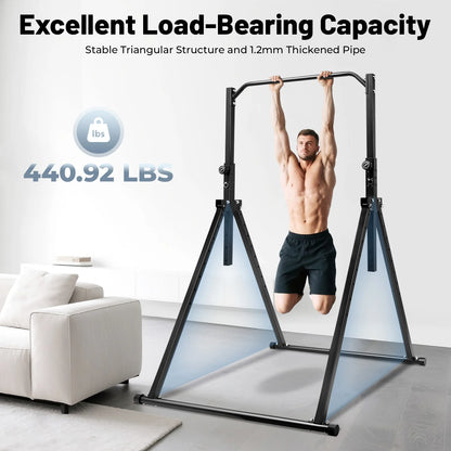 Adjustable Height Pull-Up Bar - Triangular Gymnastics Practice Station for Home Gym Strength Training
