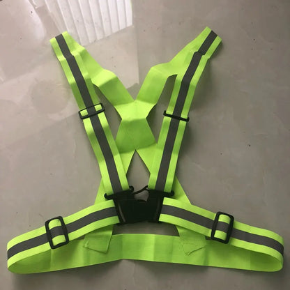 Adjustable Reflective Safety Vest - High-Visibility Elastic Straps for Night Running, Cycling & Outdoor Activities - Adults & Children