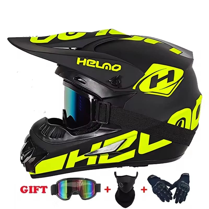 Youth Motocross Full Face Helmet - Kids Off-Road Safety Helmet with DOT Protection