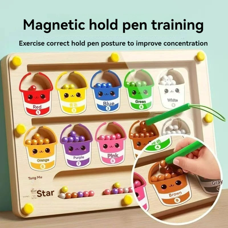 Magnetic Maze Walking Ball - Early Education Puzzle for 3+ Year Olds | Concentration, Logic & Writing Skills Training