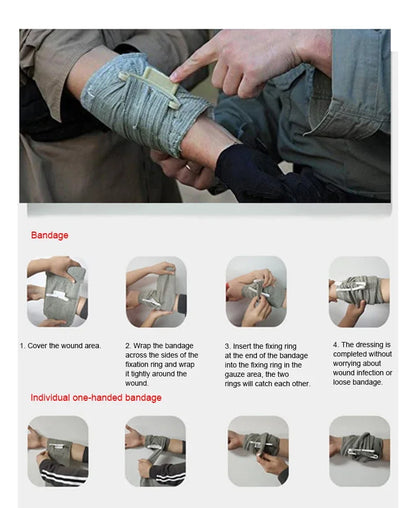 Emergency Trauma First Aid Kit - Compression Bandage, Tourniquet, Sterile Medical Dressing & Roll Bandage