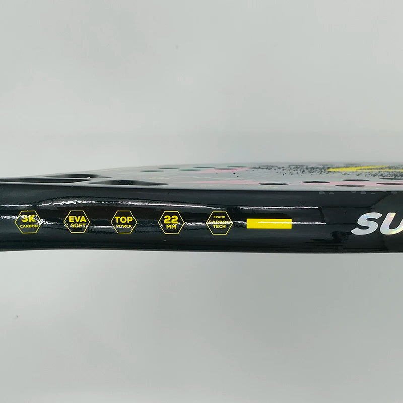 3K Carbon Fiber Beach Tennis Racket - Full Carbon Rough Surface for Men & Women - Complete Set