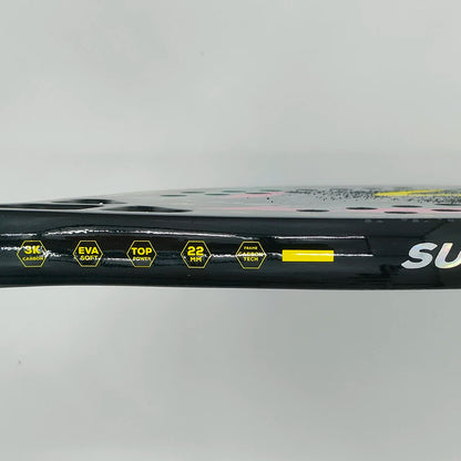 3K Carbon Fiber Beach Tennis Racket - Full Carbon Rough Surface for Men & Women - Complete Set