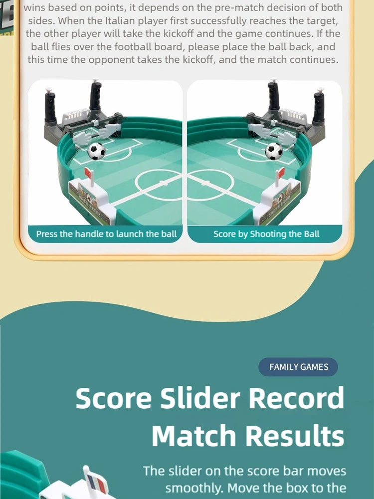 Mini Tabletop Soccer Game - Portable Desktop Foosball for Family & Friends