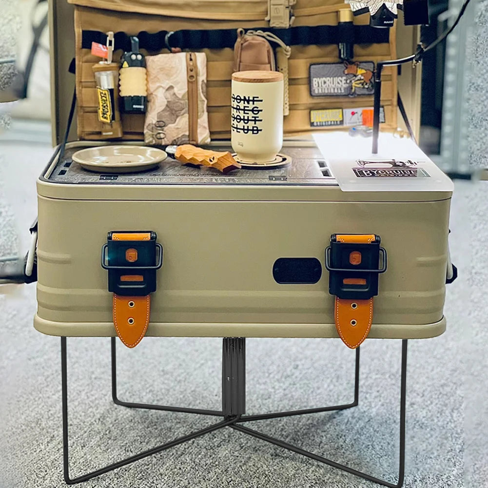 Aluminum Alloy Camping Cooler Stand - Folding Ice Box Holder for Outdoor Adventures (1-2 Pack)