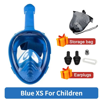 Full Face Snorkeling Mask - Anti-Fog Underwater Diving Goggles for Kids & Adults Swimming Equipment