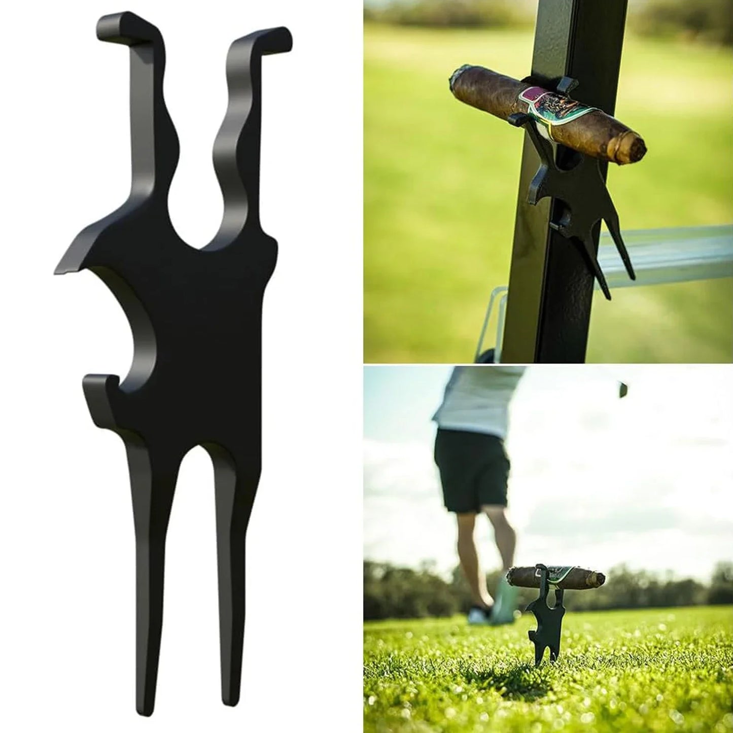 Magnetic Golf Cart Cigar Holder & Divot Tool - Multi-Function Beer Clip Accessory (1PC/2PCS)