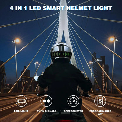 Smart RGB LED Motorcycle Helmet Display - APP Programmable Night Riding Warning Light with DIY Taillight Screen