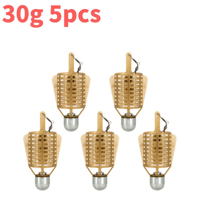 Fishing Bait Cage with Iron Head - Spherical Explosion Basket Feeder Holder Hook Tackle