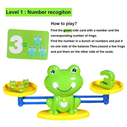 Frog Balance Scale Math Learning Toy - Addition & Subtraction Educational Game for Early Childhood Development