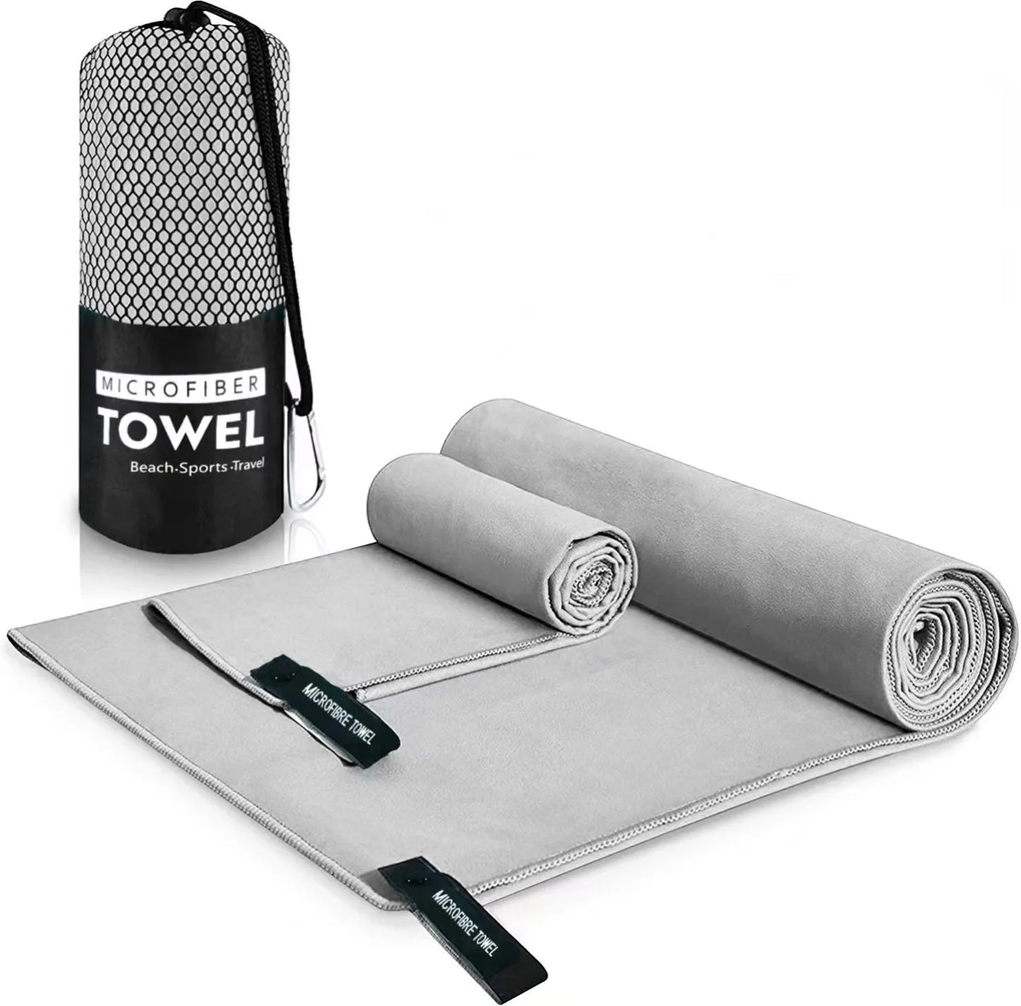 Ultralight Microfiber Sports Towel - Quick Dry Portable Beach Towel with Pocket for Swimming, Pool, Gym, Fitness & Yoga
