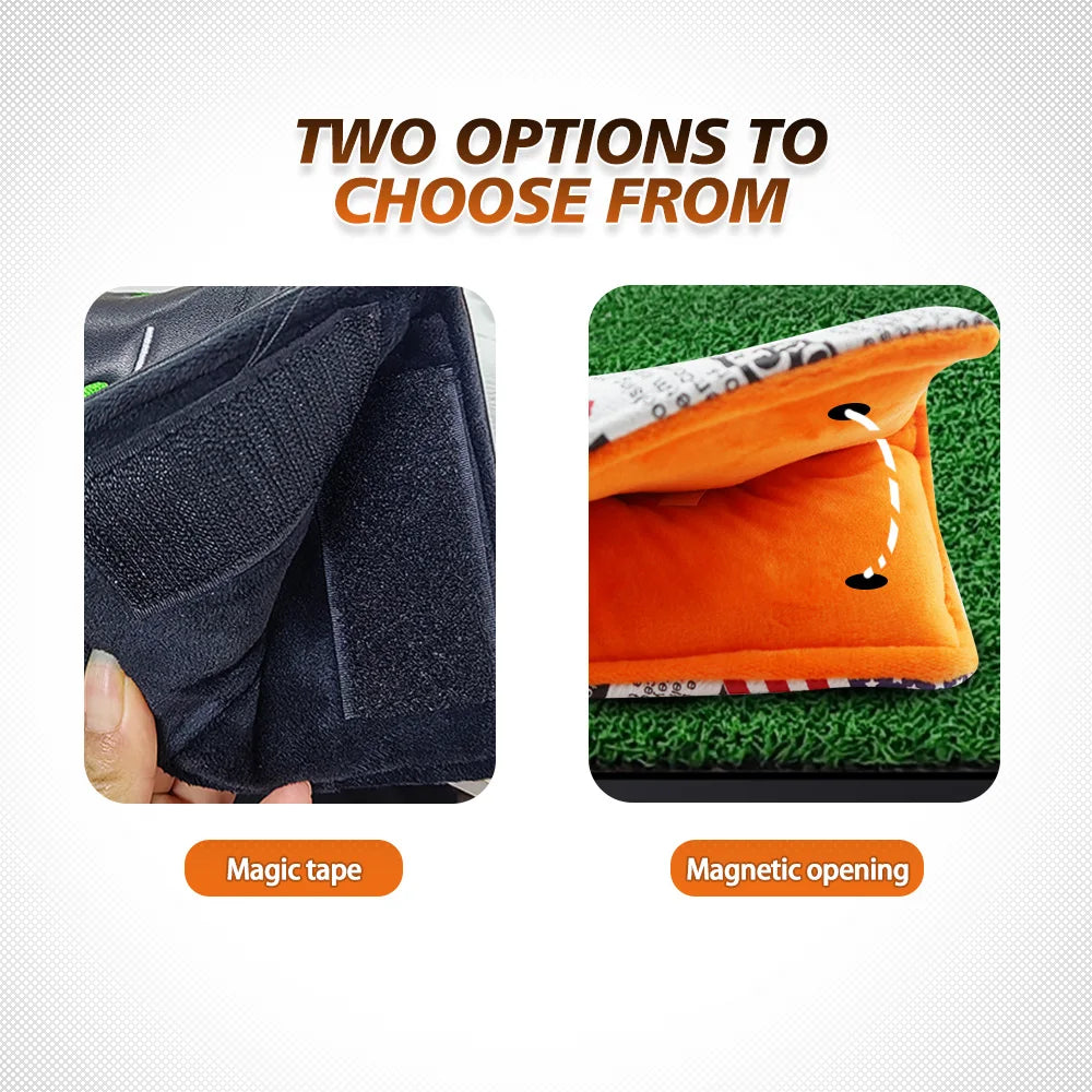 Golf Blade Putter Cover - Multiple Style Headcover with Magnetic & Hook-and-Loop Closure, Club Protective Headgear