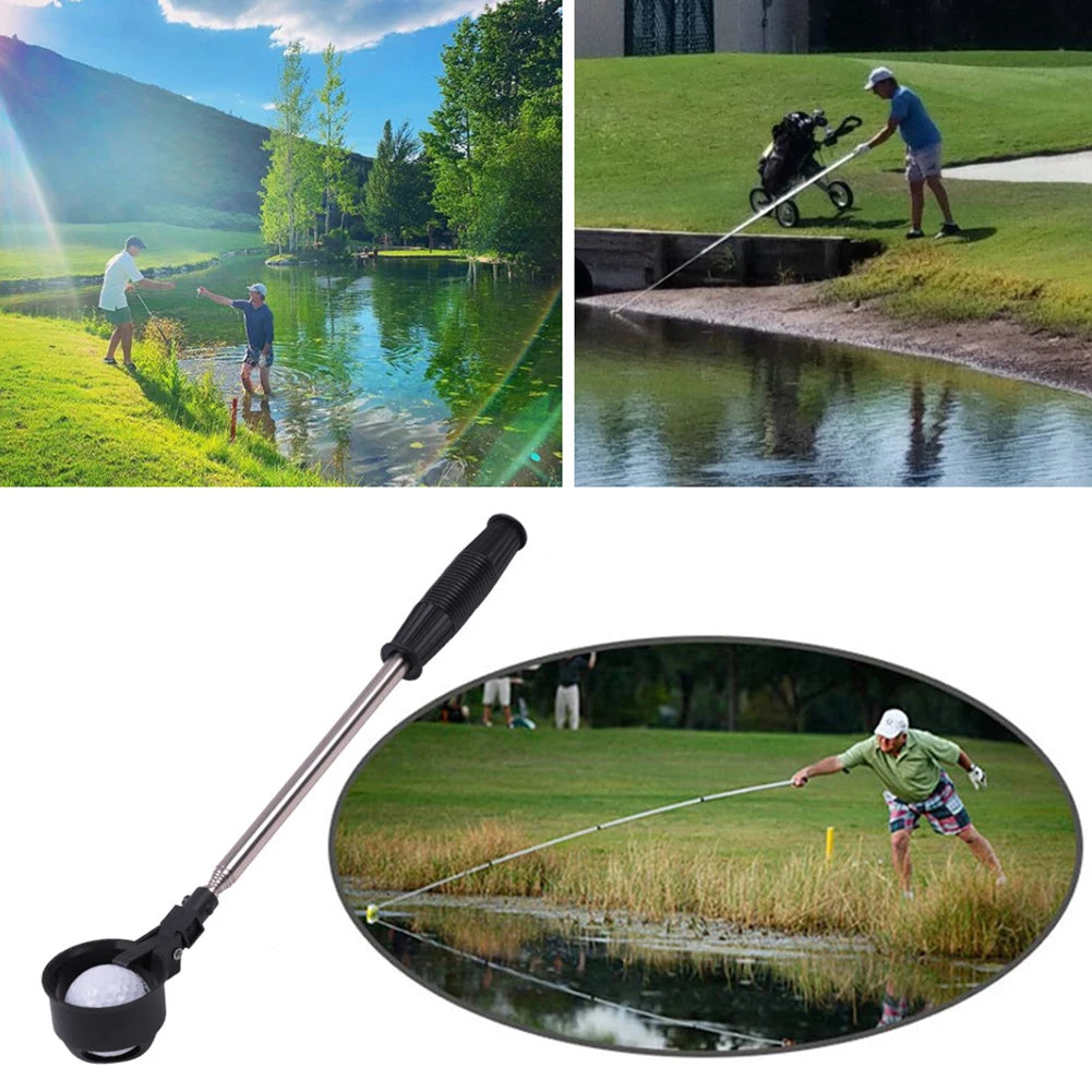 79-Inch Telescopic Golf Ball Retriever - 8-Section Stainless Steel Automatic Locking Ball Picker & Scoop Tool