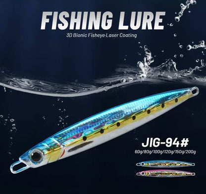 Majorcraft Jigpara 3D Print Metal Vertical Spoon - Fast Sinking Fishing Lure for Carp & Sea Spinning (60g-200g)