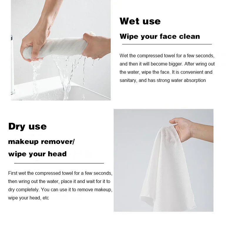 Travel Compressed Towel Set - 10 Pack Quick-Dry Disposable Washcloths for Hotel, Outdoor & Travel Use