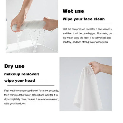 Travel Compressed Towel Set - 10 Pack Quick-Dry Disposable Washcloths for Hotel, Outdoor & Travel Use