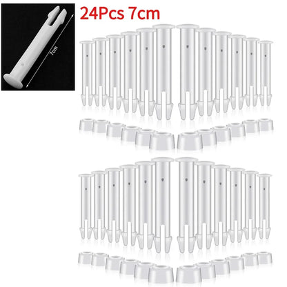 Intex Pool Joint Pin Replacement Set - 12/24 Piece Plastic Lock Pins with Rubber Seals for Round Metal Frame Swimming Pools