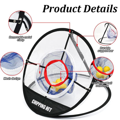 Pop-Up Golf Chipping Net with Hitting Mat - Portable Folding Training Target for Accuracy and Swing Practice