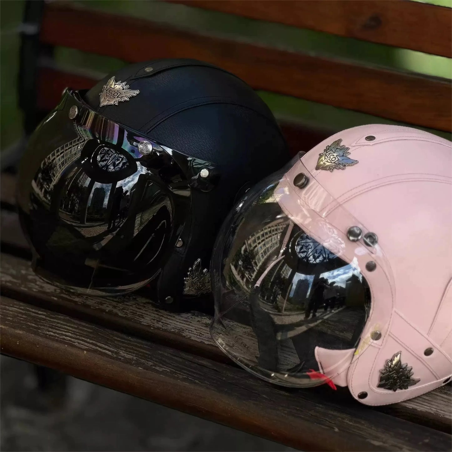 Retro Motorcycle Helmet Bubble Visor - Anti-Fog UV Protection HD Lens for Open Face Half Helmets