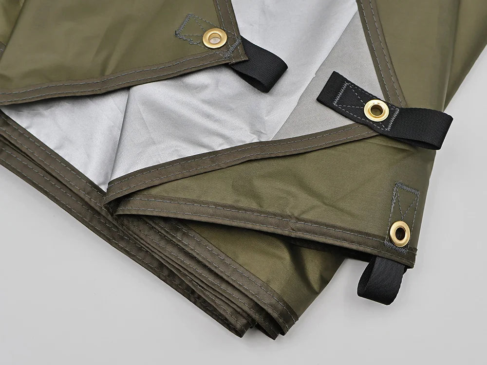 Waterproof Camping Tarp - 3500mm PU Coated 190T Polyester Sun Shelter with UV Protection - Multiple Sizes Available