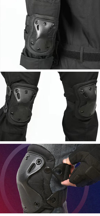 4-Piece Tactical Protective Gear Set - Knee & Elbow Pads for Outdoor Sports, Cycling, Mountaineering & Hiking