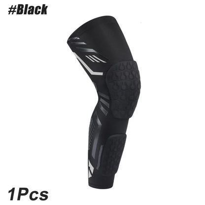 Padded Knee Compression Sleeve - Long Leg Calf Protection Sports Brace for Soccer - Adult & Youth Shin Pads (1 Piece)