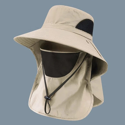 UV Protection Outdoor Sun Hat - Unisex Fishing & Hiking Cap with Neck Flap & Visor for Summer Adventures
