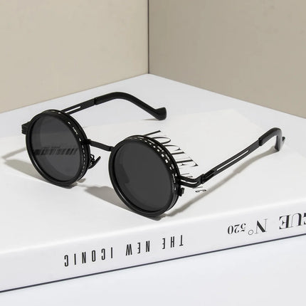 ND9 Adjustable Dimming Polarized Round Sunglasses - UV400 Protection Retro Punk Outdoor Eyewear for Men & Women Fishing