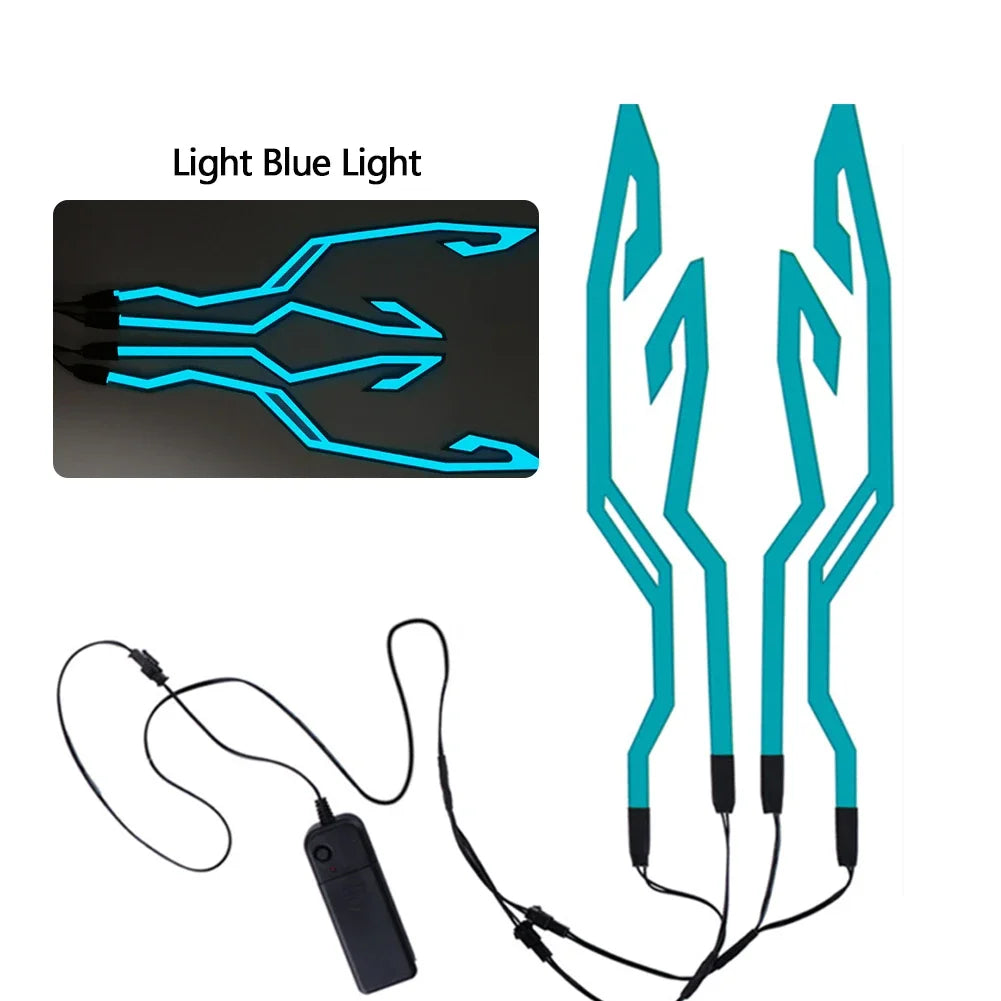 Waterproof LED Motorcycle Helmet Strip - 4-in-1 EL Warning Light Sticker for Night Riding