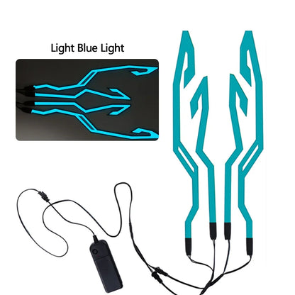 Waterproof LED Motorcycle Helmet Strip - 4-in-1 EL Warning Light Sticker for Night Riding