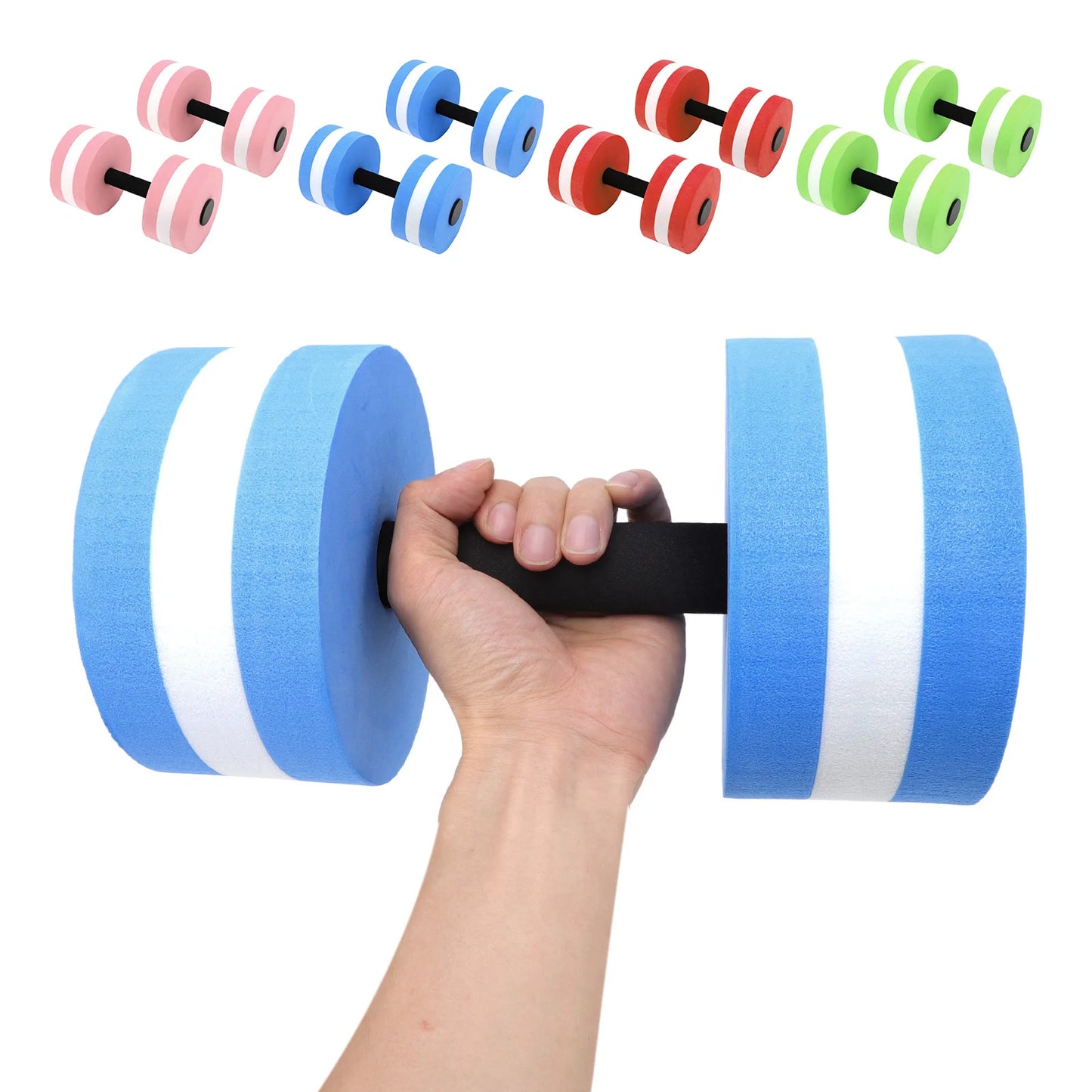 2pcs EVA Water Floating Dumbbells - 15cm x 27cm Foam Aquatic Fitness Weights for Pool Aerobics & Water Exercise