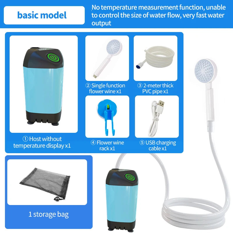 Portable Rechargeable Electric Shower Pump 2026 – USB Powered Waterproof for Outdoor Camping Beach Hiking Pet Bath Car Wash