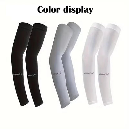 UV Protection Ice Silk Arm Sleeves - Men's Cooling Sports Arm Covers for Cycling, Running & Outdoor Fitness