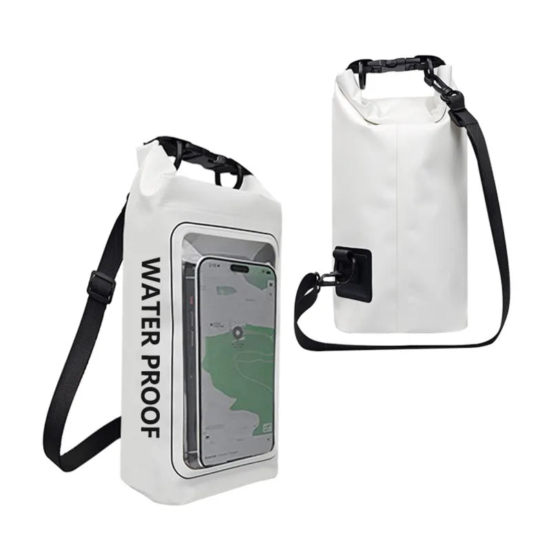 Waterproof PVC Outdoor Dry Bag - 5L & 2L Capacity - Multi-Sport Floating Bag for Swimming, Diving, Kayaking, Rafting & Beach Activities - Crossbody Shoulder Travel Bag for Surfing