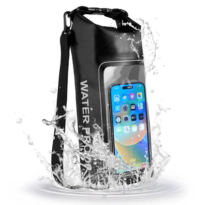 Waterproof PVC Outdoor Dry Bag - 5L & 2L Capacity - Multi-Sport Floating Bag for Swimming, Diving, Kayaking, Rafting & Beach Activities - Crossbody Shoulder Travel Bag for Surfing