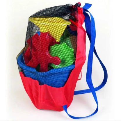 Foldable Mesh Beach Bag - Portable Waterproof Swimming Toy Storage Basket for Children
